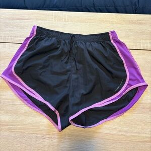 Calvin Klein Women's Athletic Shorts in Black and Purple